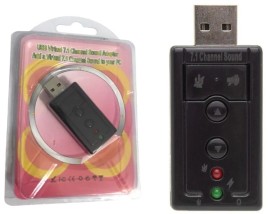 Placa De Som Usb 7.1 Canais Adaptador Audio Pc Notebook