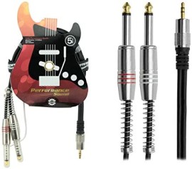 Cabo P2+P10 Fitz - P2 Estreo + 2 P10 Mono Plug Metal - 5M