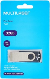 Pendrive Multilaser Usb 3.0 Twist Preto 32Gb - PD989