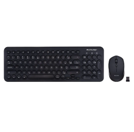 Combo Teclado E Mouse Sem Fio Teclas Redondas Preto Usb - TC231