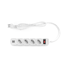 Protetor Eletrnico Intelbras 4 Tomadas, 2 USB, EPE 204 USB BR Branco Bivolt