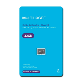 Carto de Memria Multilaser Classe 10 32GB Preto - MC145