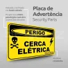 Placa De Advert�ncia Perigo Cerca El�trica Alum�nio