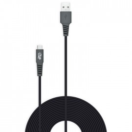 Cabo USB-C i2GO 3m 2,4A PVC Flexvel Preto com Cinza - i2GO Plus