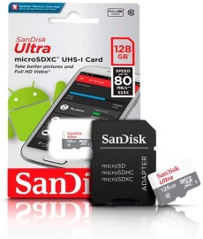 Carto de Memria Sandisk com adaptador  128Gb
