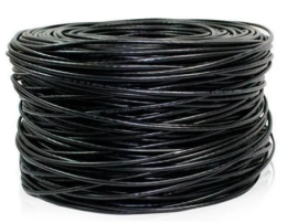 Cabo De Rede Preto Para Cftv  e Alarme 300 Metros 0,51mm