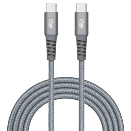Cabo tipo-C para tipo-C I2GO 2m 3A Nylon Tranado Chumbo
