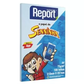 Papel A4 Report Seninha Azul 25x100F