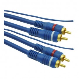 Cabo  2 RCA-Macho 2 RCA Macho 6MM Azul 5 Metros - 018-0111