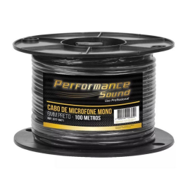 Cabo para Microfone Estereo 2x0 12mm Preto 6mm 017-0465