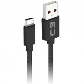 Cabo Micro USB C3 Plus, 1m, Nylon, Preto - CB-M11BK