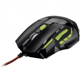 Mouse Gamer Multilaser 7 Botes Preto e Verde - MO208