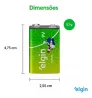 Pilha Bateria 9v Alcalina Elgin 9 Volts 1 Cartela