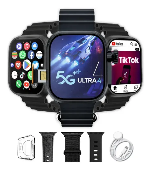 Smartwatch 5g Ultra 4 Ai 16gb 4pulseira Serie 11 Chip C�mera