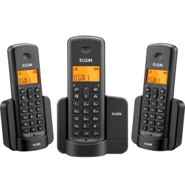 Telefone Sem fio Elgin TSF 8003 Preto 2 ramais