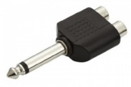 Plug Adaptador 2 RCA Fêmea para P10 Mono 