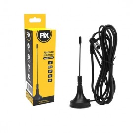 Pix Antena HDTV Digital Mini Multifuncional Cabo 1,5 Metros Preto