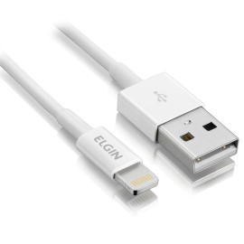 Cabo USB x Lightning para Apple Elgin, 1m, Branco