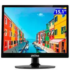 Monitor PCTop LED 15.1" HD 60Hz 5ms HDMI VGA PC1510 - Preto