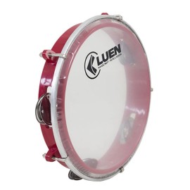 Pandeiro 08" Pele Cristal Junior Vermelho Luen