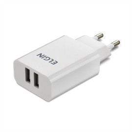 Carregador de Tomada 2 sadas USB 10W Branco Elgin
