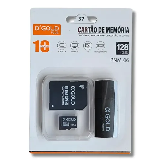 Cart�o De Mem�ria 128 Gb Micro Sd Classe 10 C/ Adaptador Usb
