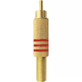 Plug RCA Macho 6/7mm Tarja Vermelha com Mola Genrico