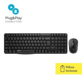 Teclado+Mouse Sem Fio Rapoo X1800S, Preto, RA001 RAPOO