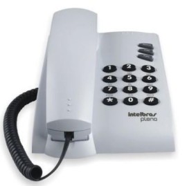 Telefone Intelbras Pleno com Fio s/ Chave de Bloqueio Cinza rtico 
