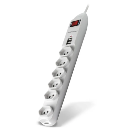 Filtro De Linha Multilaser Com 6 Tomadas E 2 Entradas Usb Bivolt - WI251