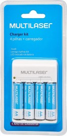 Carregador De Pilhas com 4 Pilhas AA Multilaser - CB054