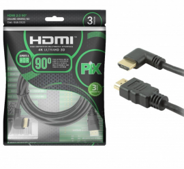 Cabo HDMI 2.0 90 4K Ultra HD 3D Chip Sce - 19 pinos - 3 metros - 018-3323