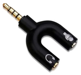 Adaptador Y P3 Macho 2 P2 Fmea Divisor De udio E Microfone
