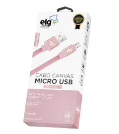 Cabo Micro Usb Elg 1M - Rosa