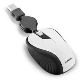 Mouse ptico Retrtil Multilaser 1200Dpi Usb Branco- MO234