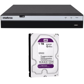 DVR Intelbras 08 Canais MHDX 3108 Full HD 1080p Multi HD + HD WD Purple 1TB