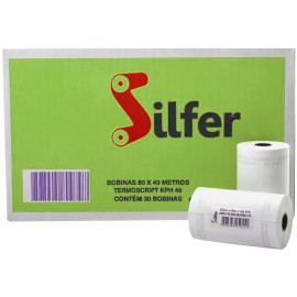 Bobina Trmica 80 mm x 40 m 48 g Branca - Silfer