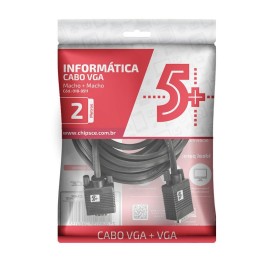Cabo VGA + VGA 2m com Filtro Preto 