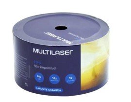 Kit 50 Mdias Virgem Cd Multilaser Logo 700mb 80min Cd051 CDR