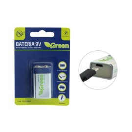 Bateria 9V 500MA  Recarregvel C/ Carga 013-0009 green