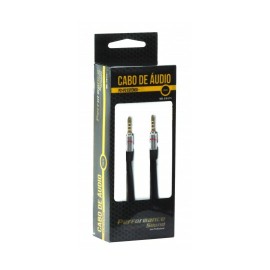 Cabo Auxiliar P2+P2 Premium Estreo Flat Preto - 3 Metros Chipsce - 018-5771