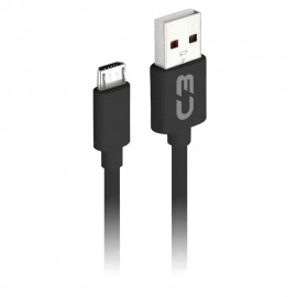 Cabo Micro USB x USB, C3 Plus, 1m, Preto - CB-M10BK