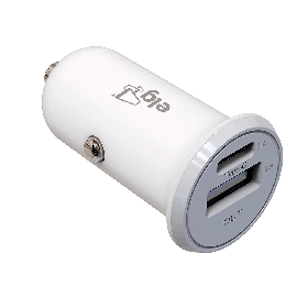 Carregador Veicular Universal ELG CC2STC 2.1A USB Tipo-C sada USB-A Branco