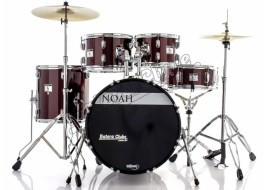 Bateria Noah SC5 Series Metallic Wine 20",10",12",14" com Pratos, Banco e Ferragens