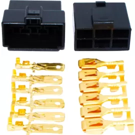 Kit de Conector Com Trava 6 Vias Preto Storm