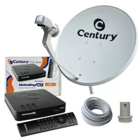 Antena Parablica Digital Century 60cm Banda Ku, Midiabox B7, Kit Completo (apenas para retirada em loja)