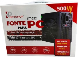 Fonte de Alimentao Para PC Alta Performace Ketchup 500W, 350W preta 110V/220V (350W)