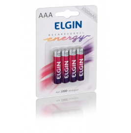 Pilha Recarregvel AAA 1000 Mah Blister c/4 - Elgin