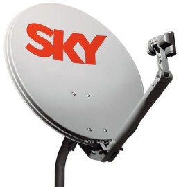 Kit Receptor de TV Digital Sky Conforto SH01 Preto + Mini Parabolica sh01