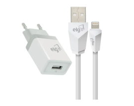 Kit Carregador Parede Universal USB + Cabo Lightning KT810WC ELG
